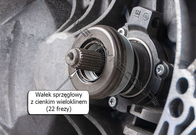 Różnice w wałkach sprzęgłowych skrzyni biegów Opel F17 - 4