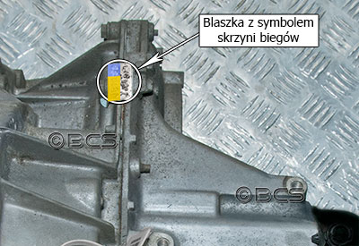 Symbol skrzyni biegów JB1 na blaszce 3