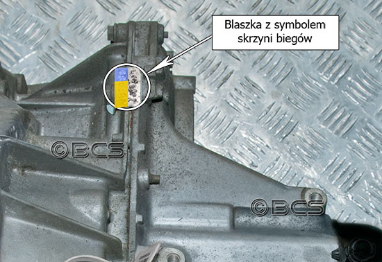 Symbol skrzyni biegów JB1 na blaszce 3