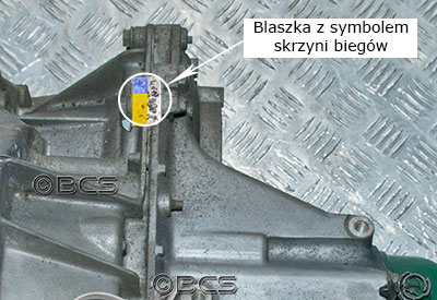 Symbol skrzyni biegów JB1 na blaszce 3