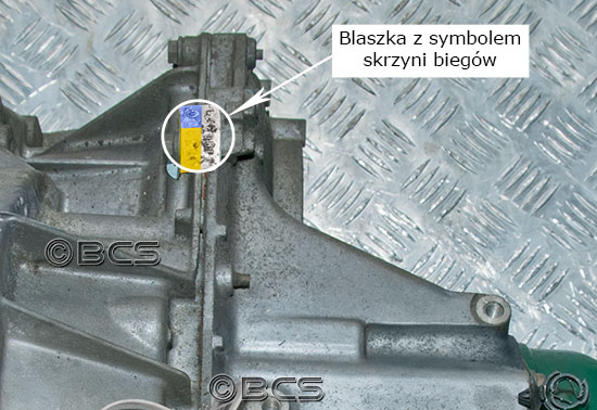 Symbol skrzyni biegów JB3 na blaszce 3