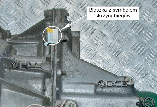 Symbol skrzyni biegów JC5 na blaszce 3