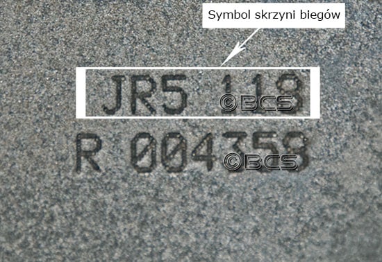 Symbol skrzyni biegów JR5 8