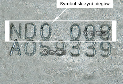 Symbol skrzyni biegów JND0 4