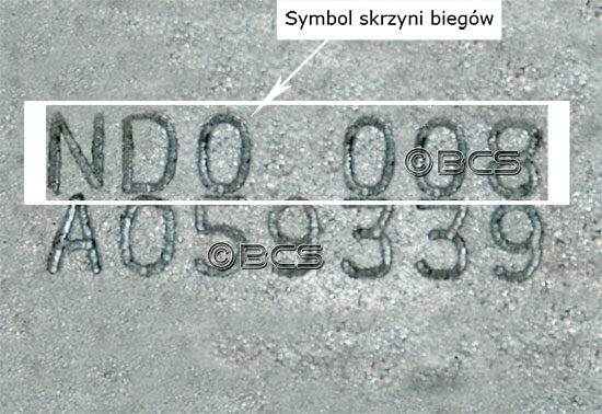 Symbol skrzyni biegów ND0 4