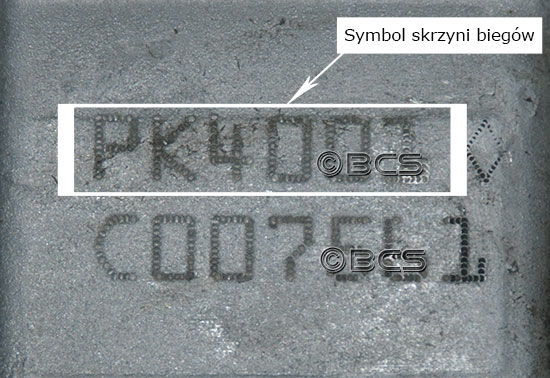 Symbol skrzyni biegów PK4 4