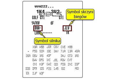 Nalepka identyfikacyjna VW przykład 3