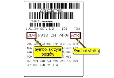 Nalepka identyfikacyjna VW przykład 4