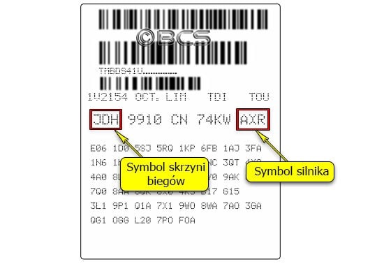 Nalepka identyfikacyjna AUDI przykład 4