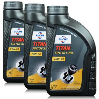 FUCHS TITAN SINTOFLUID 75W80 - olej przekładniowy API GL-4 - 3 litry ZESTAW - TANIEJ
