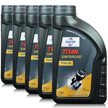 FUCHS TITAN SINTOFLUID 75W80 - olej przekładniowy API GL-4 - 5 litrów ZESTAW - TANIEJ