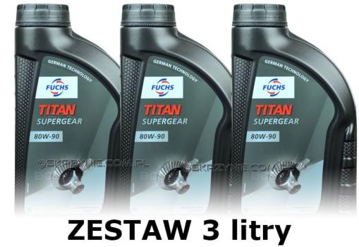 FUCHS TITAN SUPERGEAR 80W90 - olej przekładniowy - 3 litry zestaw