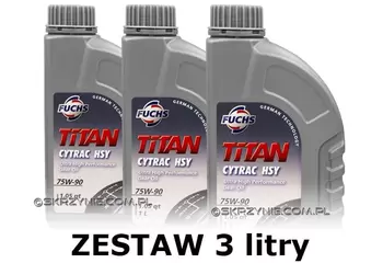 FUCHS TITAN CYTRAC HSY 75W90 - olej przekładniowy - 3 litry zestaw