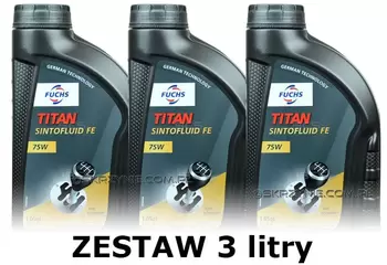 FUCHS SINTOFLUID 75W80 - olej przekładniowy API GL-4 - 3 litry zestaw