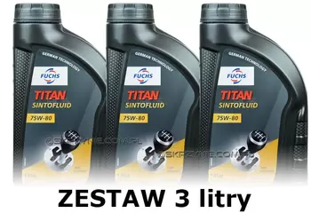 FUCHS SINTOFLUID 75W80 - olej przekładniowy - 3 litry zestaw