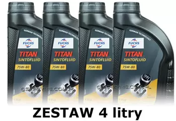 FUCHS SINTOFLUID 75W80 - olej przekładniowy - 4 litry zestaw