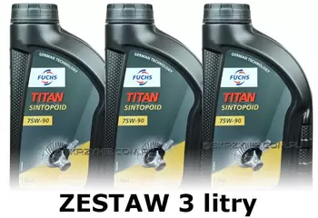 FUCHS TITAN SINTOPOID 75W90 - olej przekładniowy API GL-5 - 3 litry zestaw