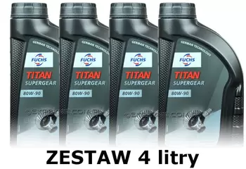 FUCHS TITAN SUPERGEAR 80W90 - olej przekładniowy - 4 litry zestaw