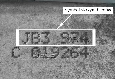 Symbol skrzyni biegów JB1 wypalony elektroiskrowo 4